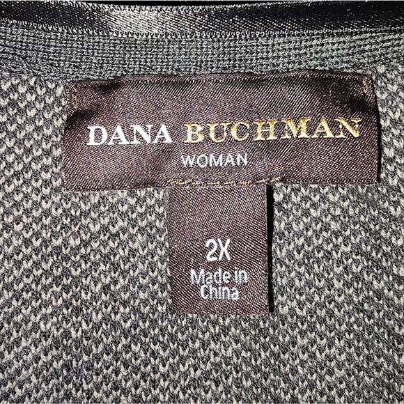 Dana Buchman Size 2x Elegant Gray Ruffled Textured Cardigan Sweater - Picture 6 of 7